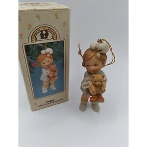 Vintage Enesco Memories Of Yesterday Porcelain 1990 Christmas Ornament Peggy
